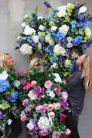 dekoracja / wiązanka nagrobna XXL Niebieska, dł.145cm 