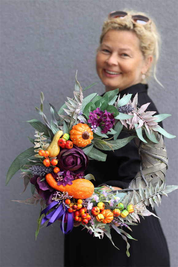 Augustino Pumpkin, jesienny wianek z owocami, śr.36cm  