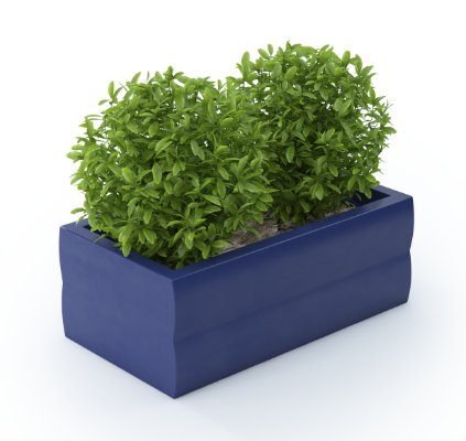 Nyx, nowoczesna niebieska donica, niska, wys.30x43x80cm