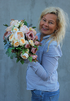 Glamour Cappuccino Small kompozycja kwiatowa / bukiet, wym.25x44x25cm