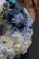 Blue Garden, bardzo bogaty wianek z hortensji, śr.48cm