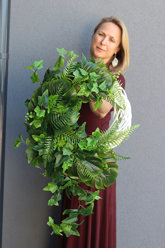 egzotyczny wianek, Natural Leaves, śr.45cm