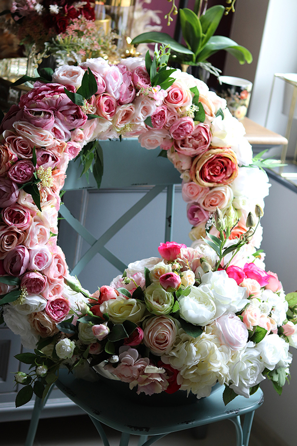 bardzo duży wianek na drzwi, Maria Antonina Light, śr.70cm