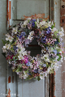 bogaty kwiatowy wianek, Czarująca Wiosna 2, śr.40cm