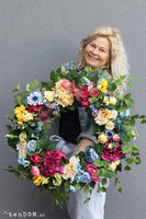 bardzo duży barwny wianek, Marietta Summer, śr.60cm  