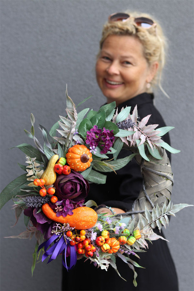 Augustino Pumpkin, jesienny wianek z owocami, śr.36cm  