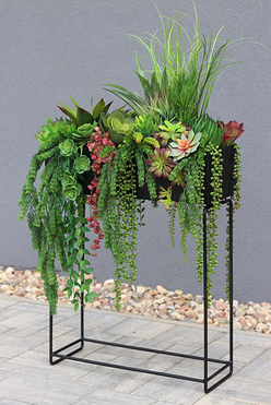 Asia Modern, sukulenty w donicy na stojaku, wys.110x40x58cm 