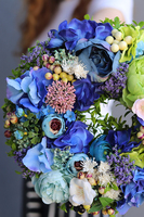 Helida, uroczy niebiesko-zielony wianek, śr.30cm