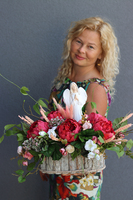 Janna, dekoracja nagrobna z aniołem, wym.43x48cm