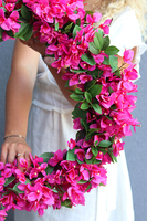 dekoracyjny różowy wianek, Bugenwilla Grecja, śr.57cm 