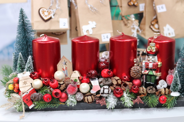 adwentowy stroik Dzieciństwo Premium, wym.19x40x17cm 