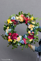 bardzo duży barwny wianek, Marietta Summer, śr.60cm  