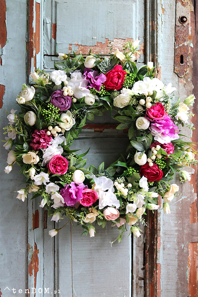 dekoracyjny wianek kwiatowy Landassa 2, śr.44cm