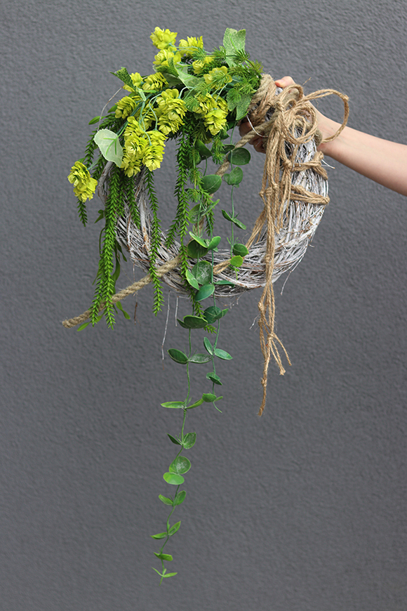 Ballo Chmielny, zielony wianek na drzwi, śr.30cm