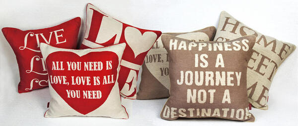 poszewka dwustronna Happiness, wym.45x45cm