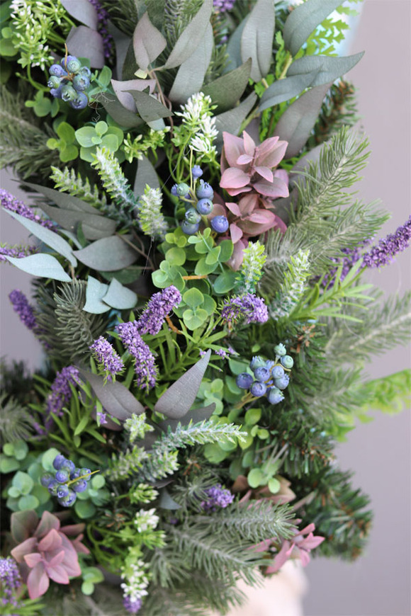 Jesienny wianek duży z wrzosem