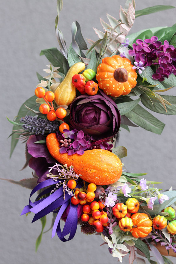 Augustino Pumpkin, jesienny wianek z owocami, śr.36cm  