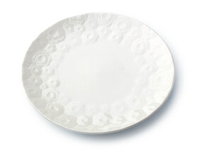 OD RĘKI ceramiczny talerz z wytłaczanym motywem róży, Różana, śr.21cm