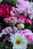 Monstera, wiązanka nagrobna z liśćmi monstery, dł.75cm 