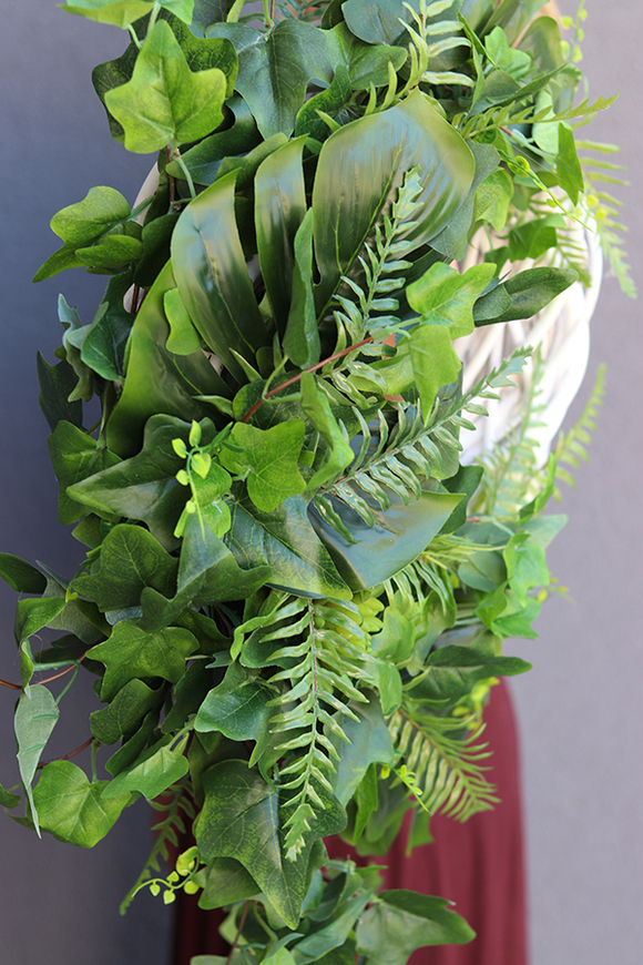 egzotyczny wianek, Natural Leaves, śr.45cm