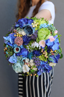 Helida, uroczy niebiesko-zielony wianek, śr.30cm