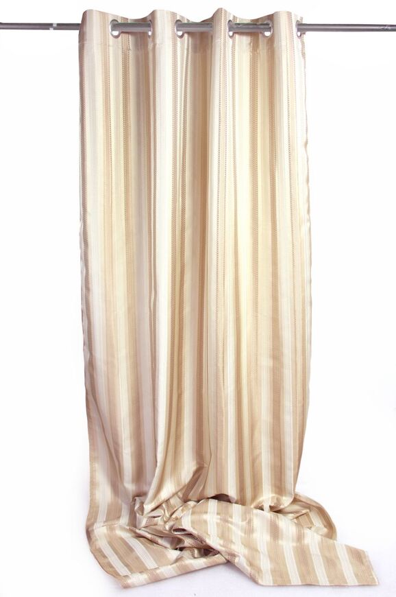 Stripes, elegancka zasłona cappuccino, wym.140x270cm