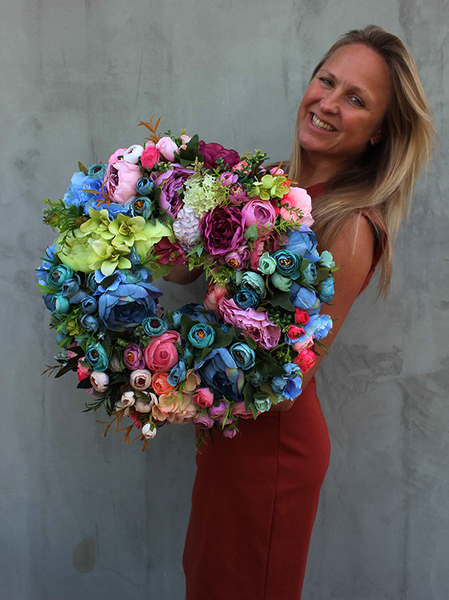 Caryca Katarzyna efektowny wianek na drzwi, śr.43cm