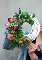 oryginalny wiosenny wianek na drzwi Mistra, śr.30cm