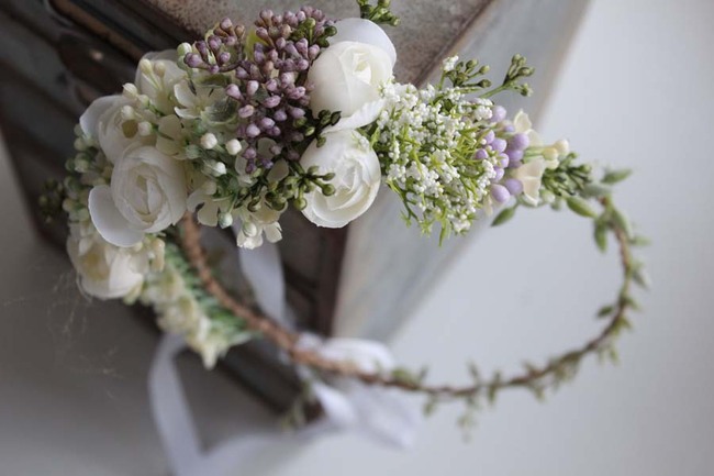 OD RĘKI delikatny komunijny wianek na głowę Sanna, rozmiar uniwersalny, dziecięcy