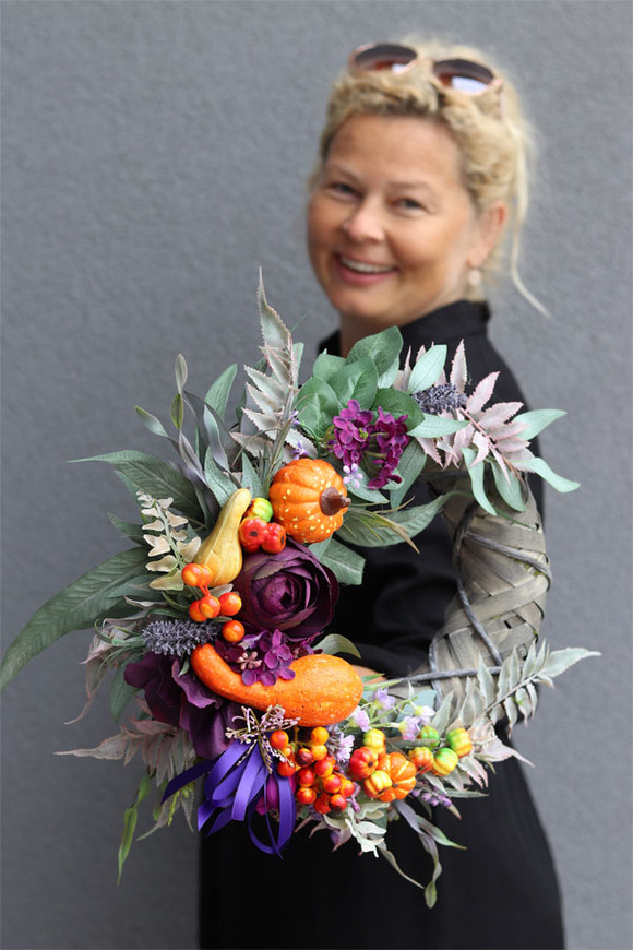 Augustino Pumpkin, jesienny wianek z owocami, śr.36cm  