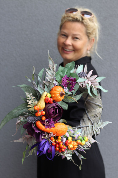 Augustino Pumpkin, jesienny wianek z owocami, śr.36cm  
