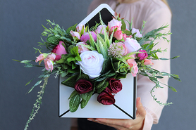 box - koperta z kwiatami, Finessa, wym.30x20x6.5cm 