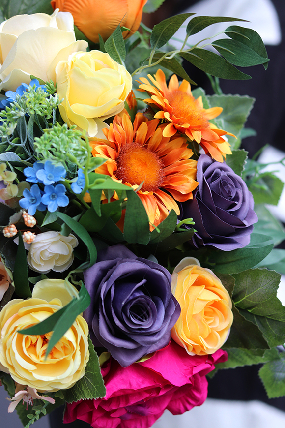 Kolorina, barwny bukiet nagrobny,wys.48cm