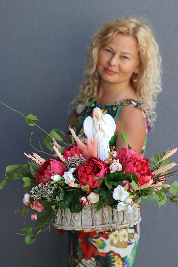 Janna, dekoracja nagrobna z aniołem, wym.43x48cm