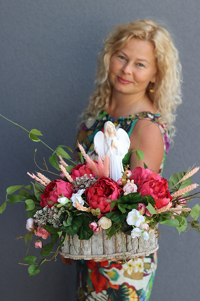 Janna, dekoracja nagrobna z aniołem, wym.43x48cm