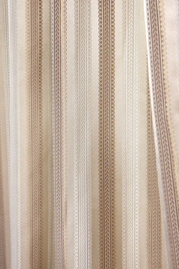 Stripes, elegancka zasłona cappuccino, wym.140x270cm