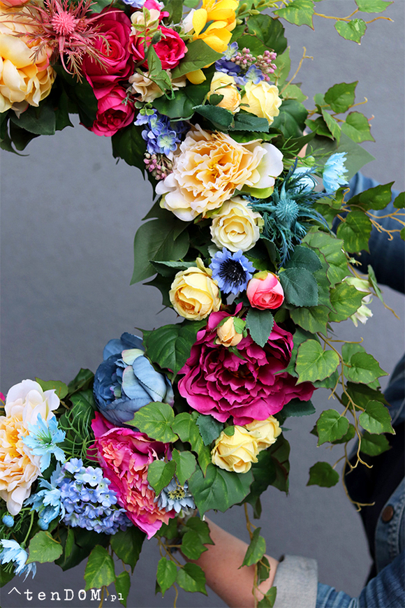 bardzo duży barwny wianek, Marietta Summer, śr.60cm  