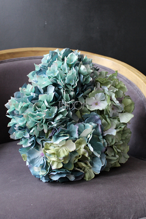 kosz z kwiatami Romantyczna Hortensja Morska 32x35cm