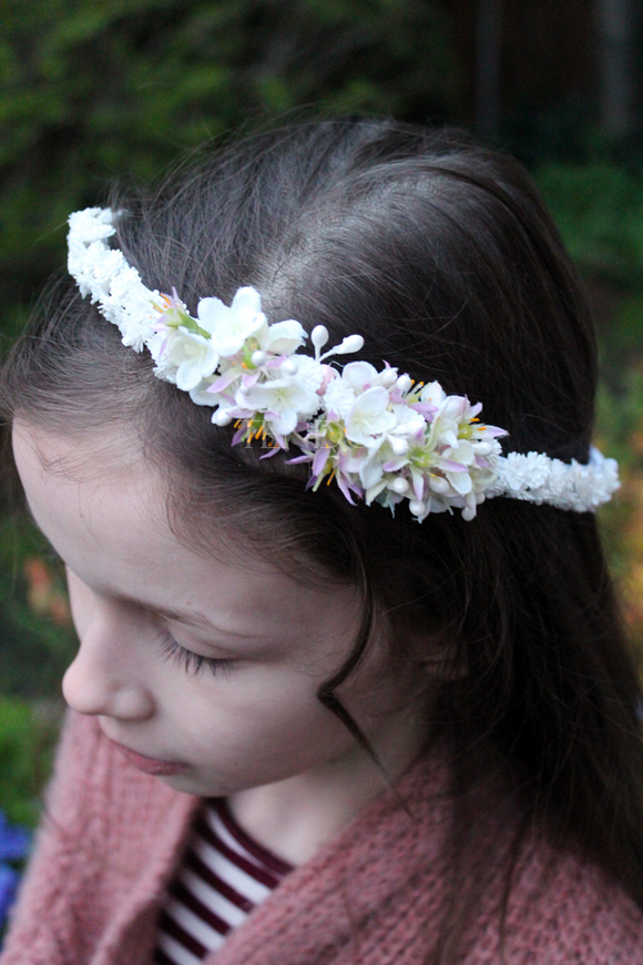 komunijny wianek na głowę Klarysa, rozmiar uniwersalny, dziecięcy