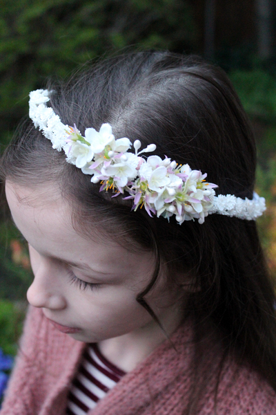 komunijny wianek na głowę Klarysa, rozmiar uniwersalny, dziecięcy