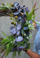 efektowny wianek na drzwi, Niebieska Orchidea, śr.44cm