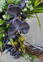 efektowny wianek na drzwi, Niebieska Orchidea, śr.44cm