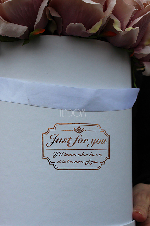 kompozycja kwiatowa / bukiet Flowerbox Cappucino, wys.33cm