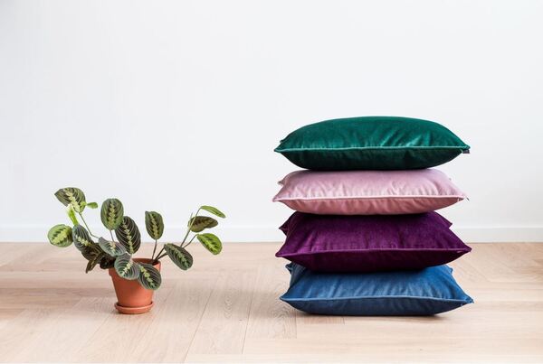 poduszka dekoracyjna welurowa, Velvetia, fiolet, wym.40x60cm 