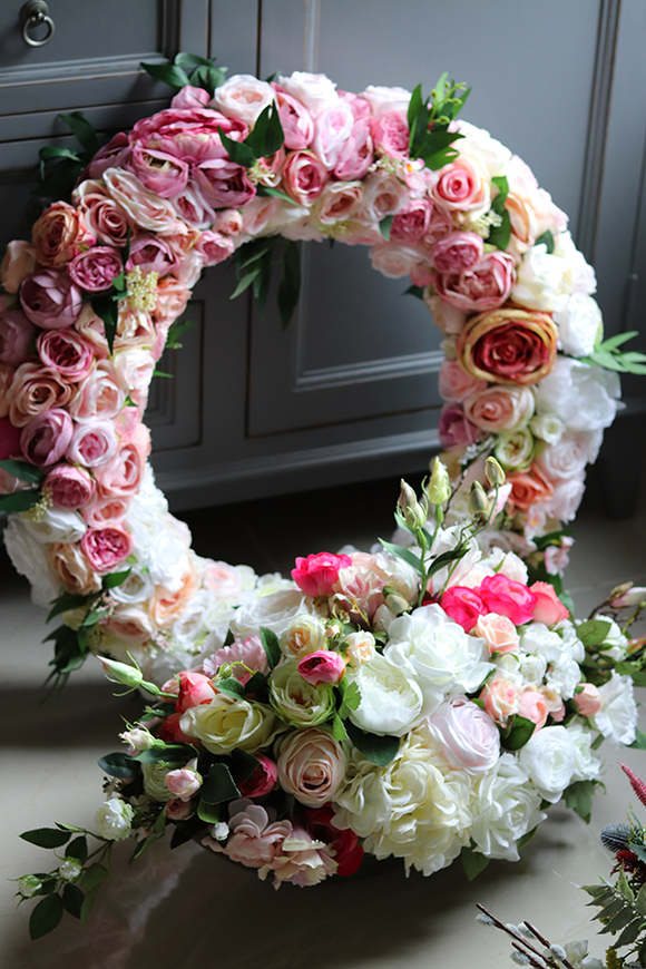 bardzo duży wianek na drzwi, Maria Antonina Light, śr.70cm