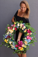 bardzo duży barwny wianek, Marietta Summer, śr.60cm  