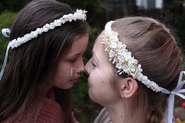 komunijny wianek na głowę Klarysa, rozmiar uniwersalny, dziecięcy