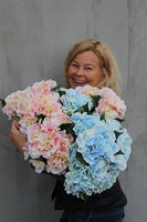 bukiet jasnoróżowych hortensji Samba 5szt. główek kwiatów, wys.46cm