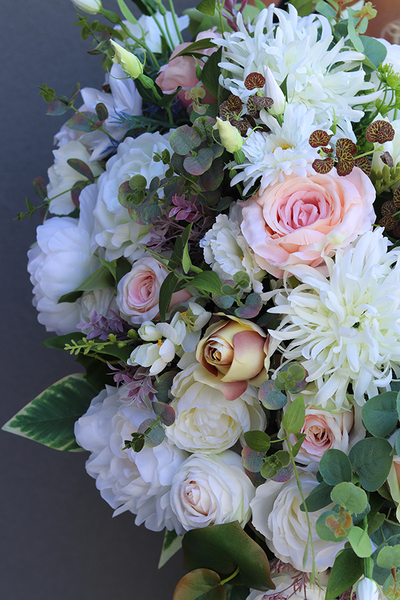 dekoracja kwiatowa w ceramicznej donicy, Jelinia, wym.45x80x60cm