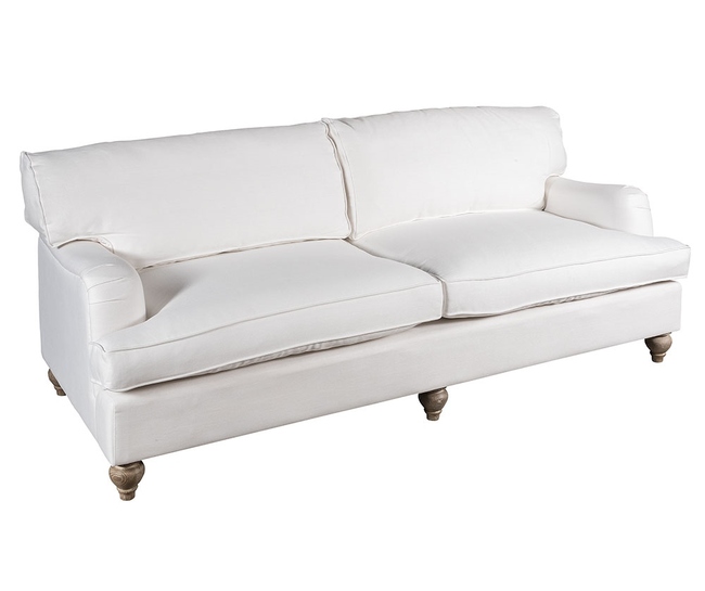 London, elegancka biała sofa, wym. 215x97x80cm